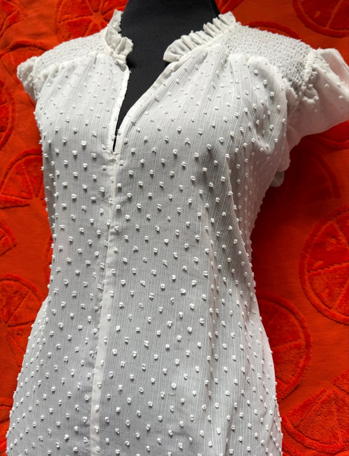 Witte licht transparante blouse. Maat XL. Z.g.a.n., Ophalen of Verzenden, Zo goed als nieuw, Maat 46/48 (XL) of groter, Wit