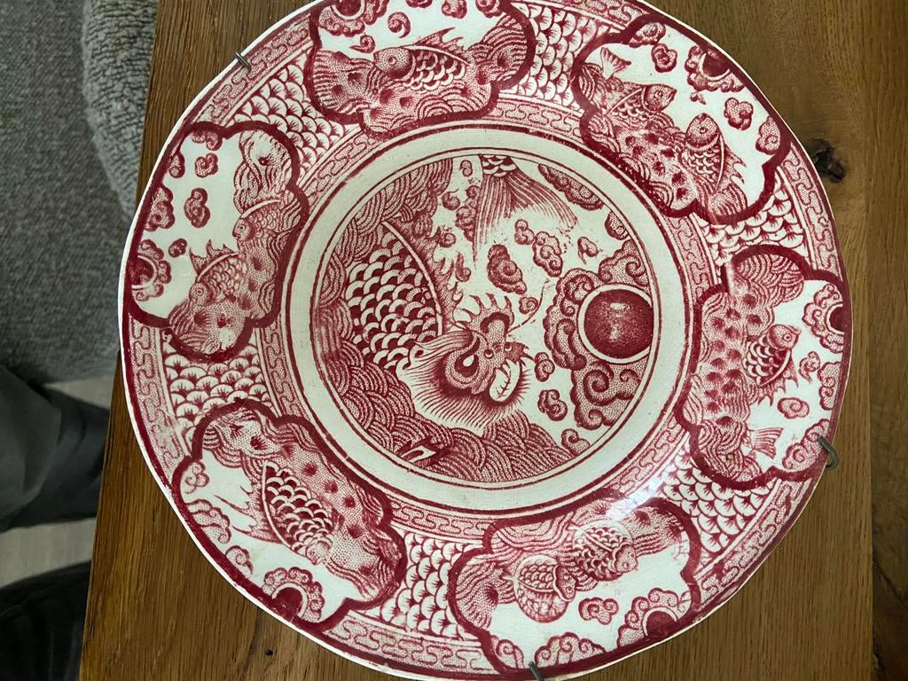 Antiek Maastricht Petrus Regout Vis Servies Bord, Antiek en Kunst, Antiek | Wandborden en Tegels, Ophalen of Verzenden