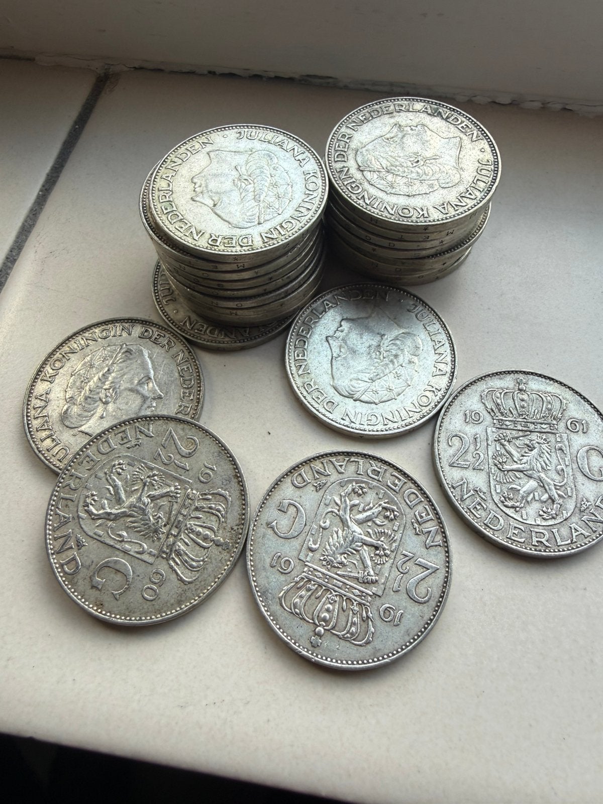 25 zilveren rijksdaalders, Postzegels en Munten, Munten | Nederland, Ophalen of Verzenden, Koningin Juliana, 2½ gulden, Zilver