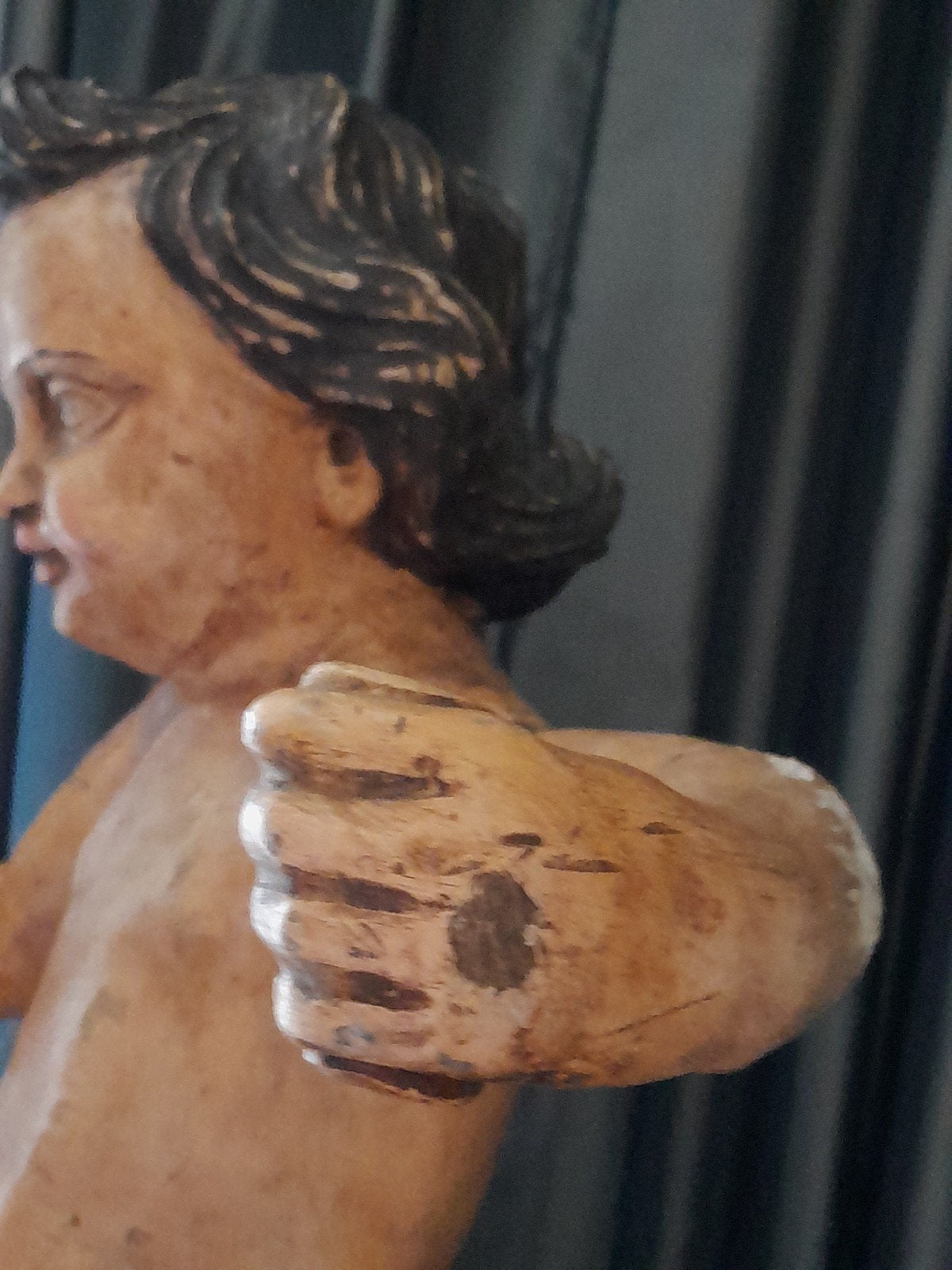 19e eeuwse putti # antieke houten engel antiek cherubs ange, Antiek en Kunst, Ophalen of Verzenden
