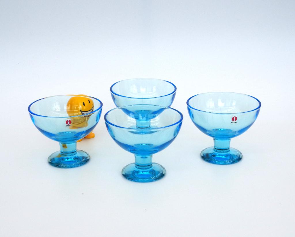 Iittala - Kerttu Nurminen - 4 dessertschalen Verna, Ophalen of Verzenden, Overige stijlen, Glas, Schaal of Schalen