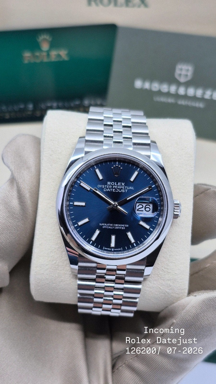 Rolex Datejust 36 126200 | 2026 | Full Set | Zeer nette staa, Sieraden, Tassen en Uiterlijk, Ophalen of Verzenden, Zo goed als nieuw