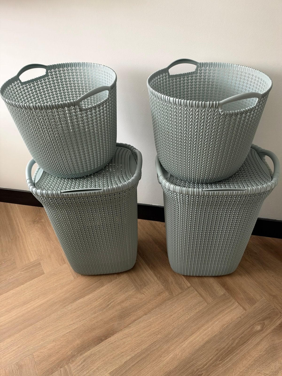 2x Curver Knit Wasbox57L  2x 30L - mintgroen, Ophalen, Groen, Gebruikt, Kunststof