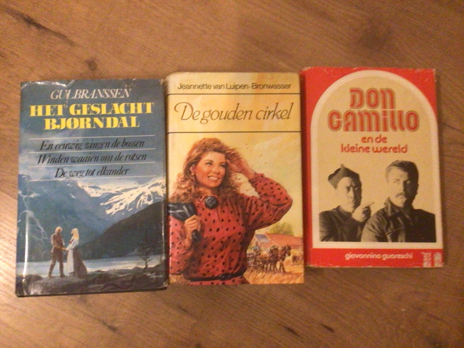 3 romans: Gulbranssen, Van Luipen-Bronwasser, Guareschi, Boeken, Ophalen of Verzenden, Gelezen