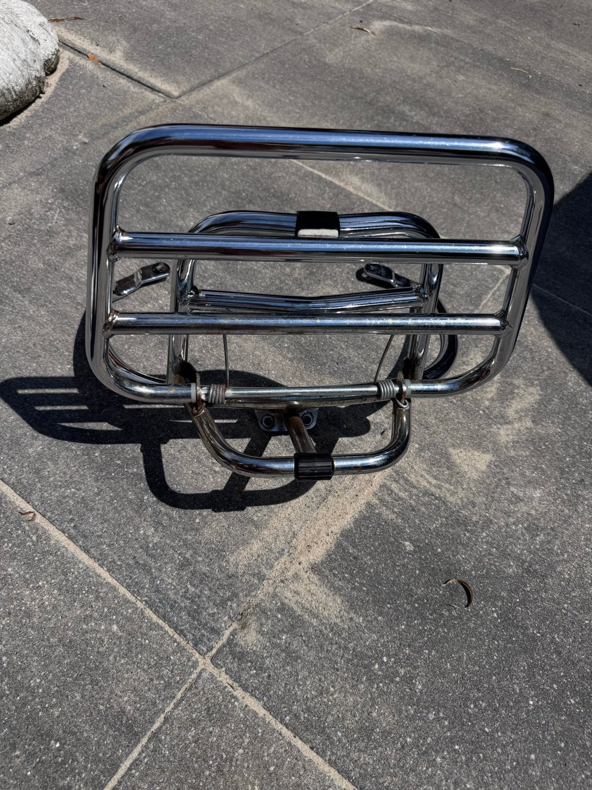 Verchroomd bagagerek voor scooter/brommer, Ophalen of Verzenden, Gebruikt