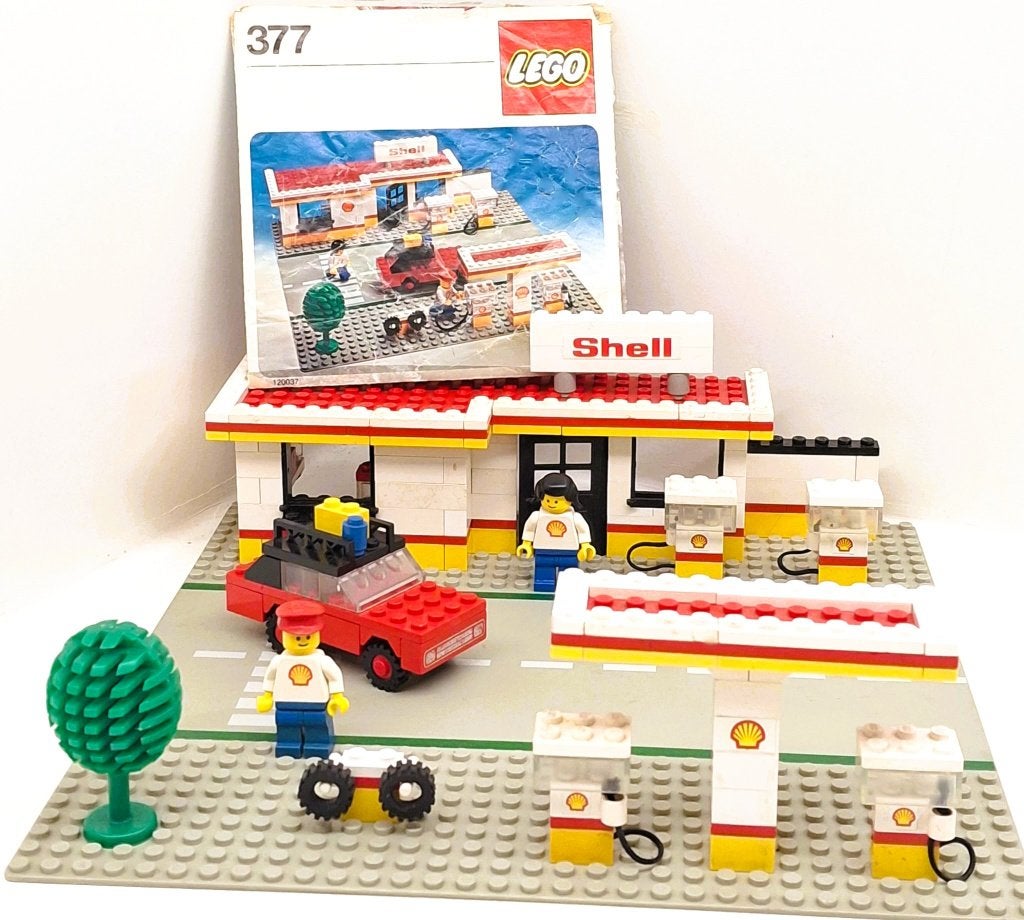 Lego 377 Shell tankstation 1978, City, Lego, Ophalen of Verzenden, Complete set