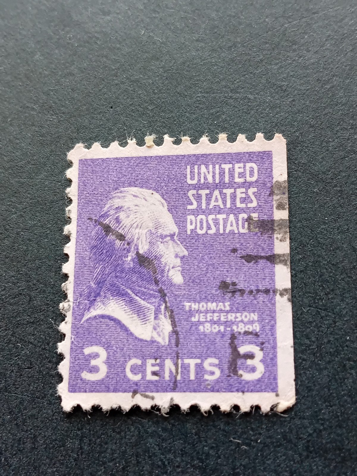 Amerikaanse postzegel Thomas Jefferson 3 cent gestempeld, Postzegels en Munten, Postzegels | Amerika, Ophalen of Verzenden, Noord-Amerika