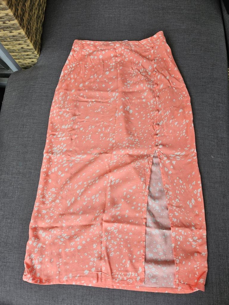 Pimkie Koraalroze Rok met Split en Knopen - Maat 32, Nieuw, Ophalen of Verzenden, Pimkie, Maat 34 (XS) of kleiner