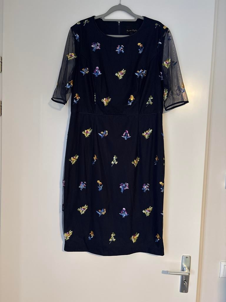 Phase Eight jurk met bloemenborduursel  maat Uk 16, Blauw, Maat 42/44 (L), Nieuw, Ophalen of Verzenden
