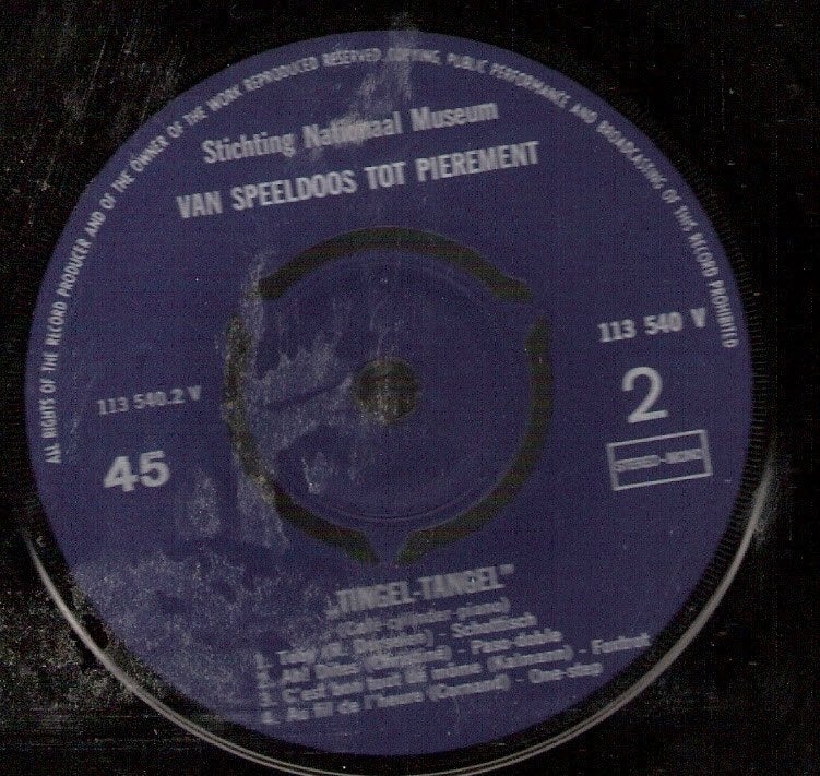 TINGEL TANGEL -Speeldoos tot Pierement -vinylEP /draaiorgel, Ophalen, Gelezen, Instrument