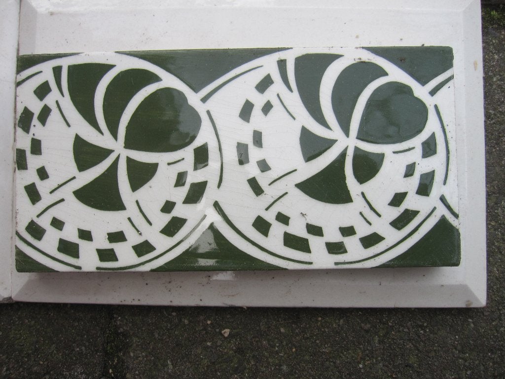 48 stuks antieke hollands groene randtegels 7,5x15cm, Ophalen