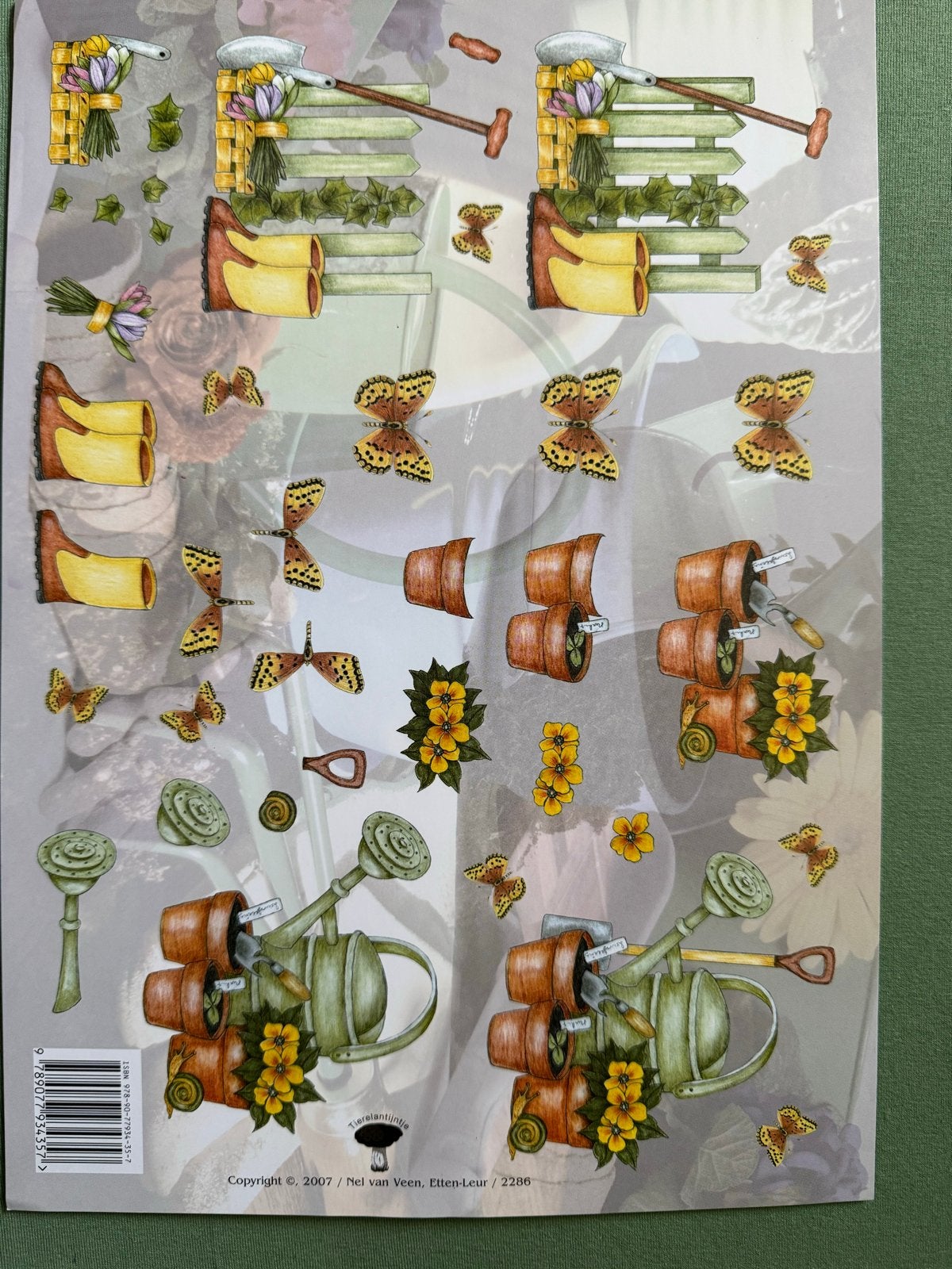 10 knipvellen met tuinthema - Nel van Veen, Nieuw, Meerkleurig, Papier of Karton, Overige merken