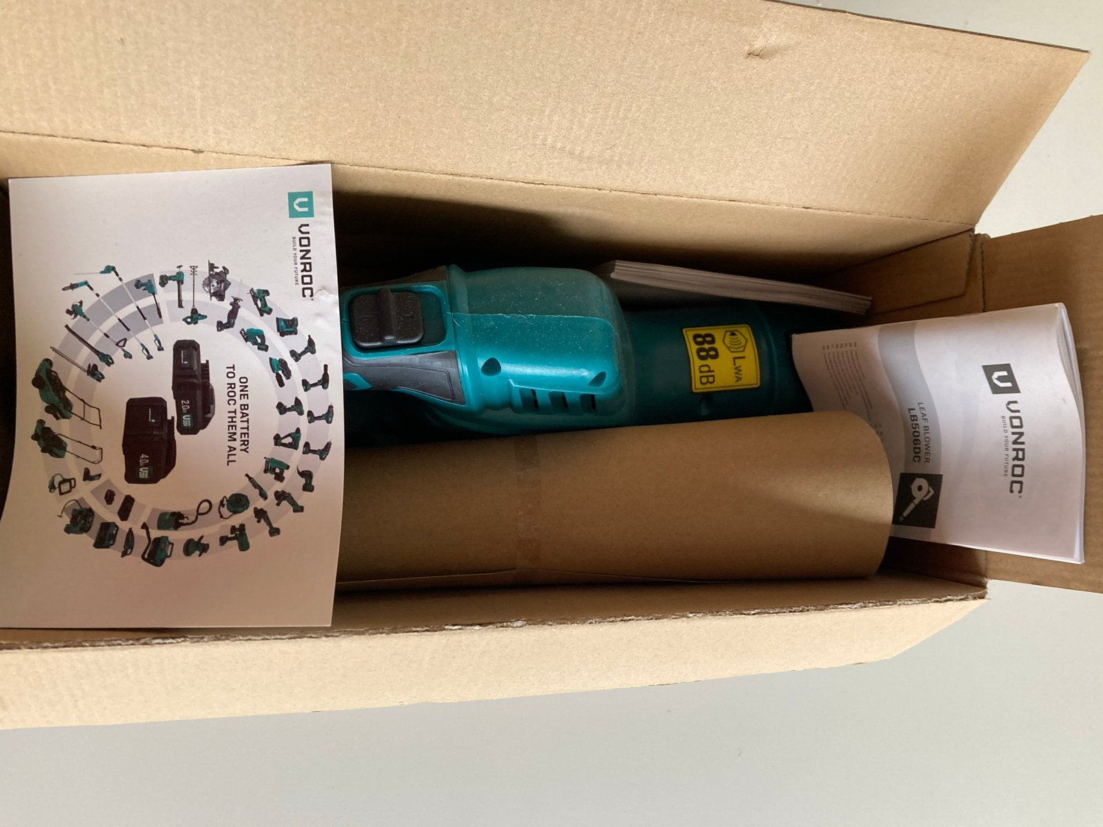 VONROC Accu Bladblazer 20V - 180 km/u - Zonder accu/oplader, Ophalen, Nieuw, Accu, Handgedragen