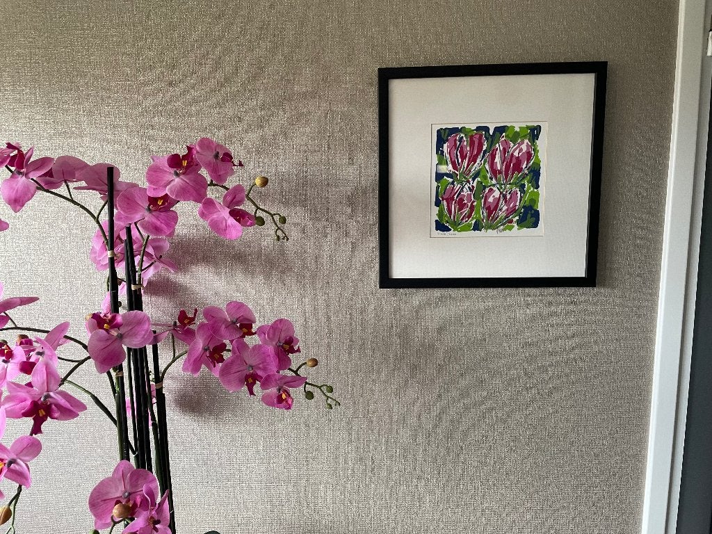 Mooie Zeefdruk Ad van Hassel met Tulpen, Antiek en Kunst, Kunst | Litho's en Zeefdrukken, Ophalen of Verzenden
