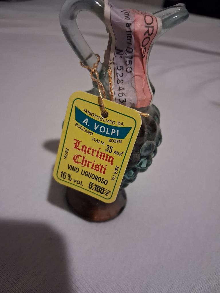Vintage Lacrima Christi likeur flesje - A. Volpi, Ophalen of Verzenden, Gebruikt