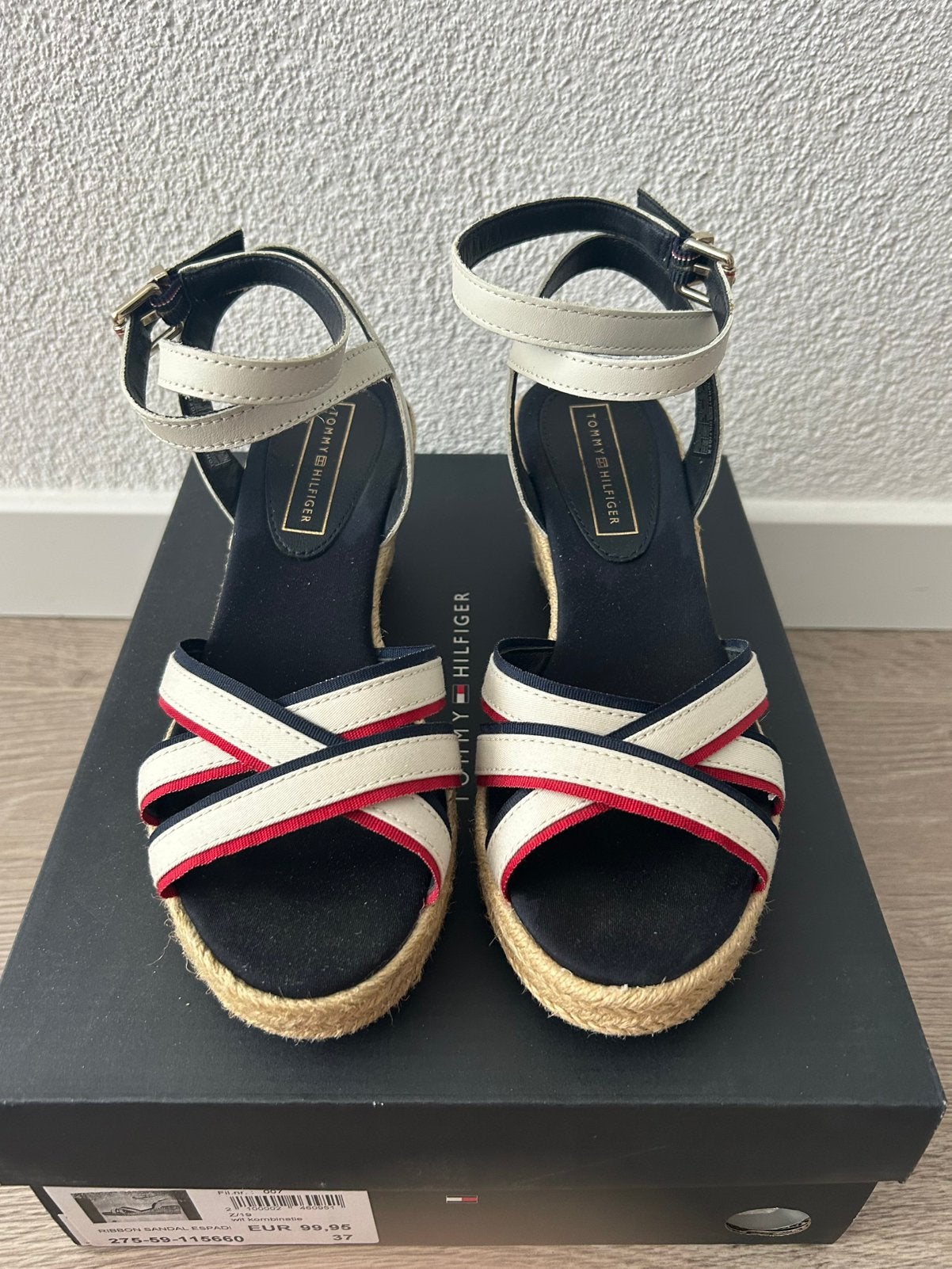 Sleehak sandalen Tommy Hilfiger zgan, Kleding | Dames, Schoenen, Zo goed als nieuw, Sandalen of Muiltjes, Wit, Ophalen of Verzenden