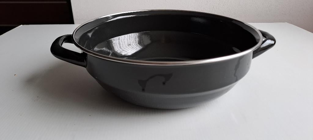 Emaille schalen met oor  zwart  , Antiek en Kunst, Ophalen of Verzenden