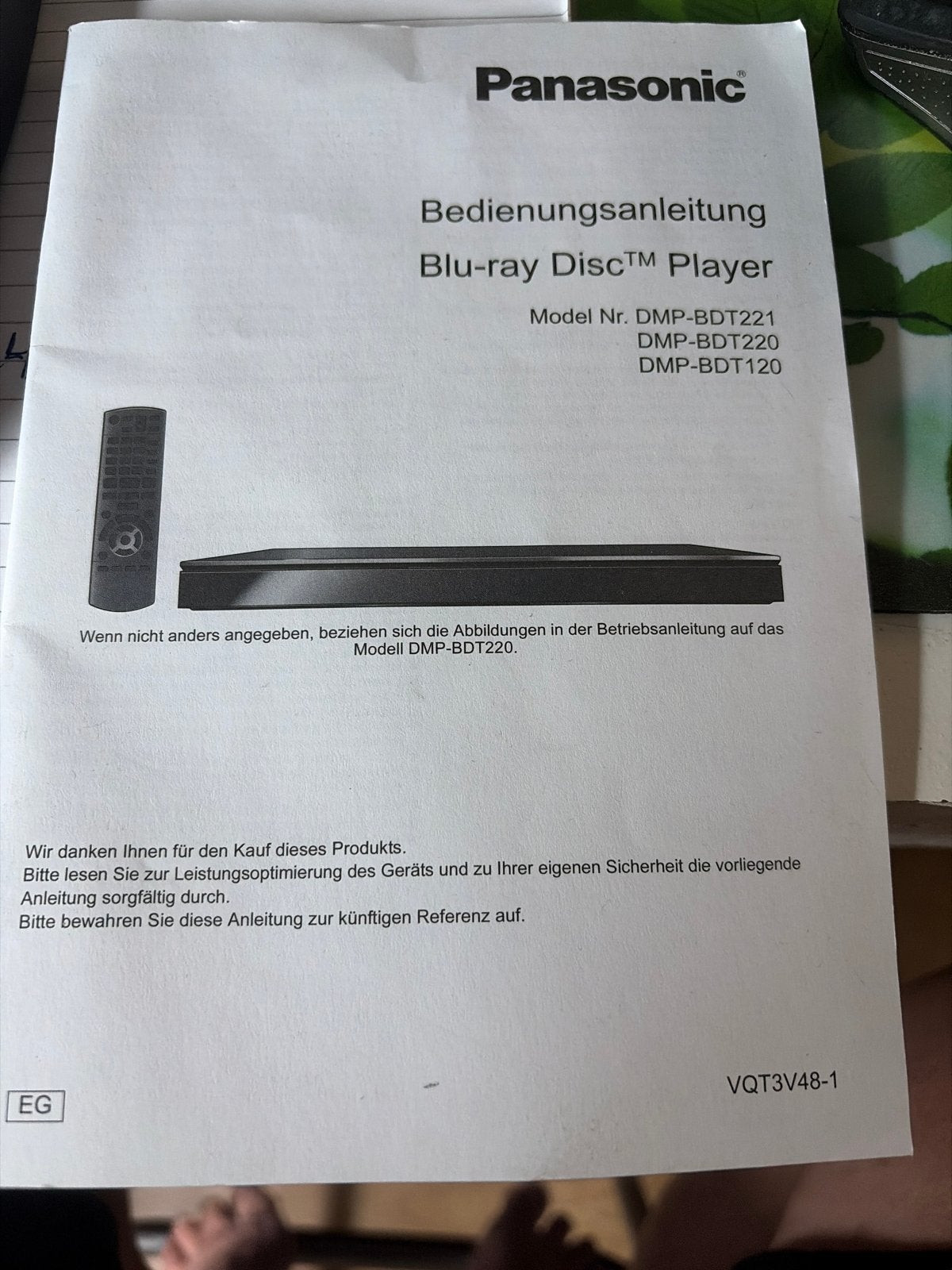 Handleiding Panasonic Blu-ray Disc Player DMP-BDT221, Ophalen, Gebruikt, Overige formaten, Overige typen