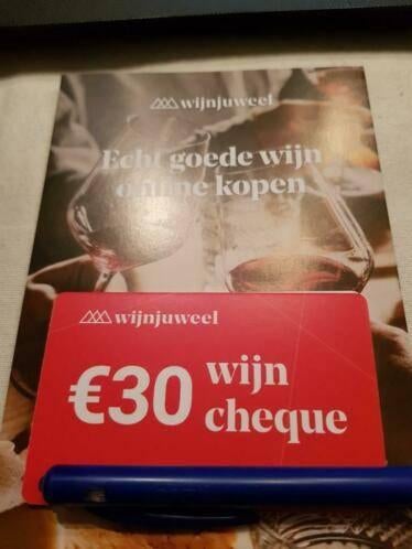 Wijncheque wijnjuweel € 30,00 korting, Tickets en Kaartjes, Kortingen en Cadeaubonnen, Eén persoon, Kortingsbon, Warenhuis- of Winkelbon