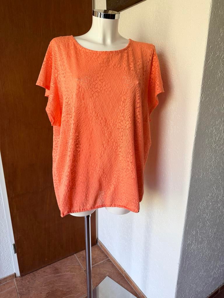 Norah Oranje Shirt Maat 48, Maat 46/48 (XL) of groter, Oranje, Ophalen of Verzenden, Korte mouw
