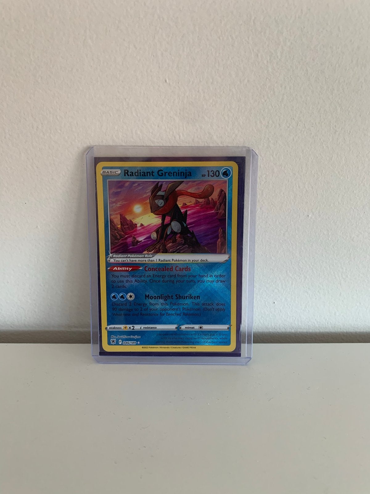 Pokémon Kaart: Radiant Greninja (046/189) - Holo Rare, Ophalen of Verzenden, Zo goed als nieuw, Losse kaart, Foil