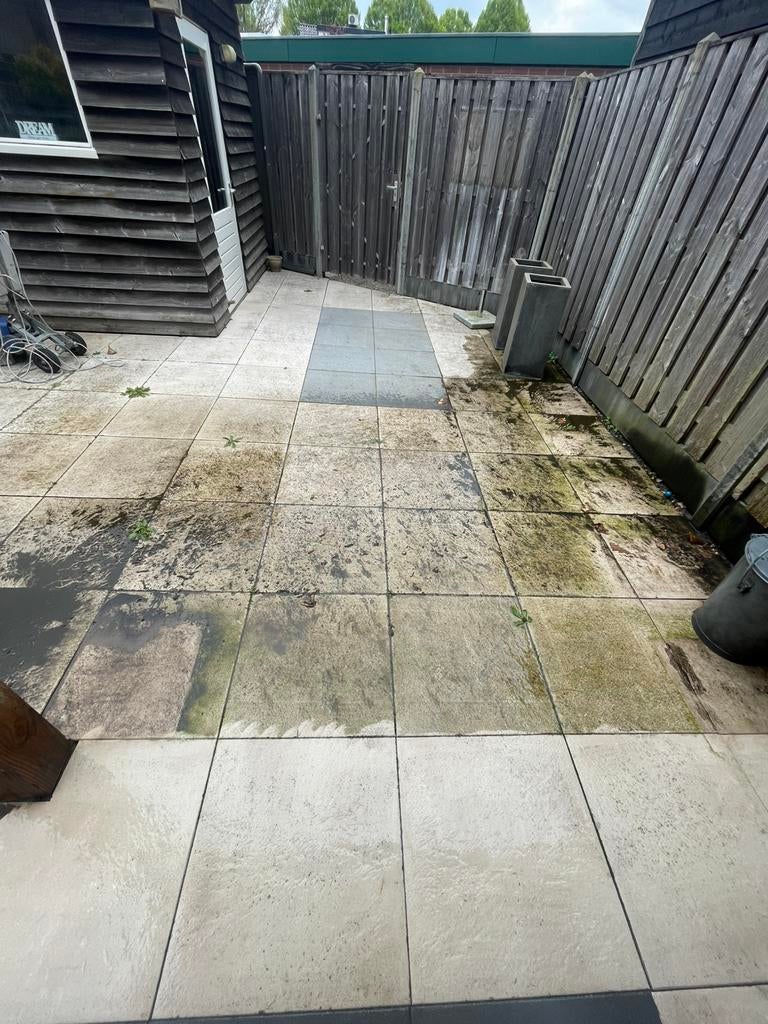 Terras Tegels Oprit Vlonder Steiger Groen Korstmos Reiniging, Ophalen, Hout