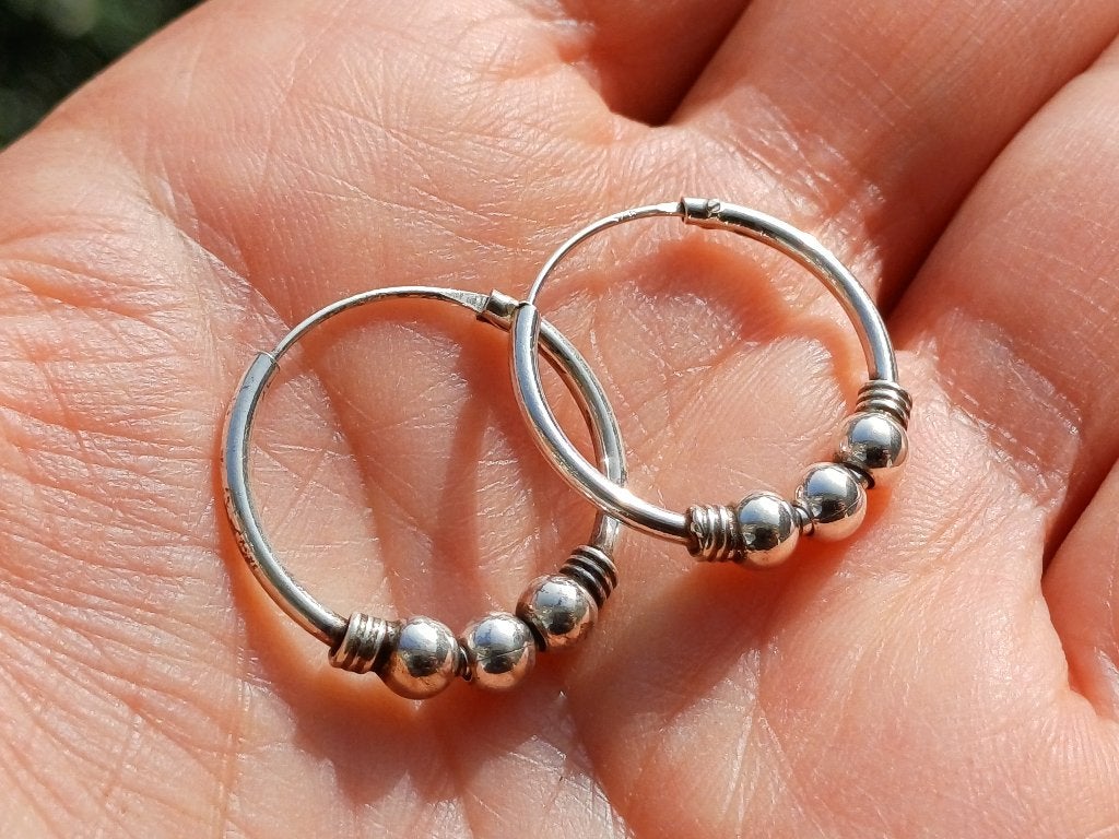 Vanoli - 925 zilver creolen oorbellen uit Bali hoops 2 cm, Daiva1973@hotmail.com, Hangers, Vanoli, Amsterdam