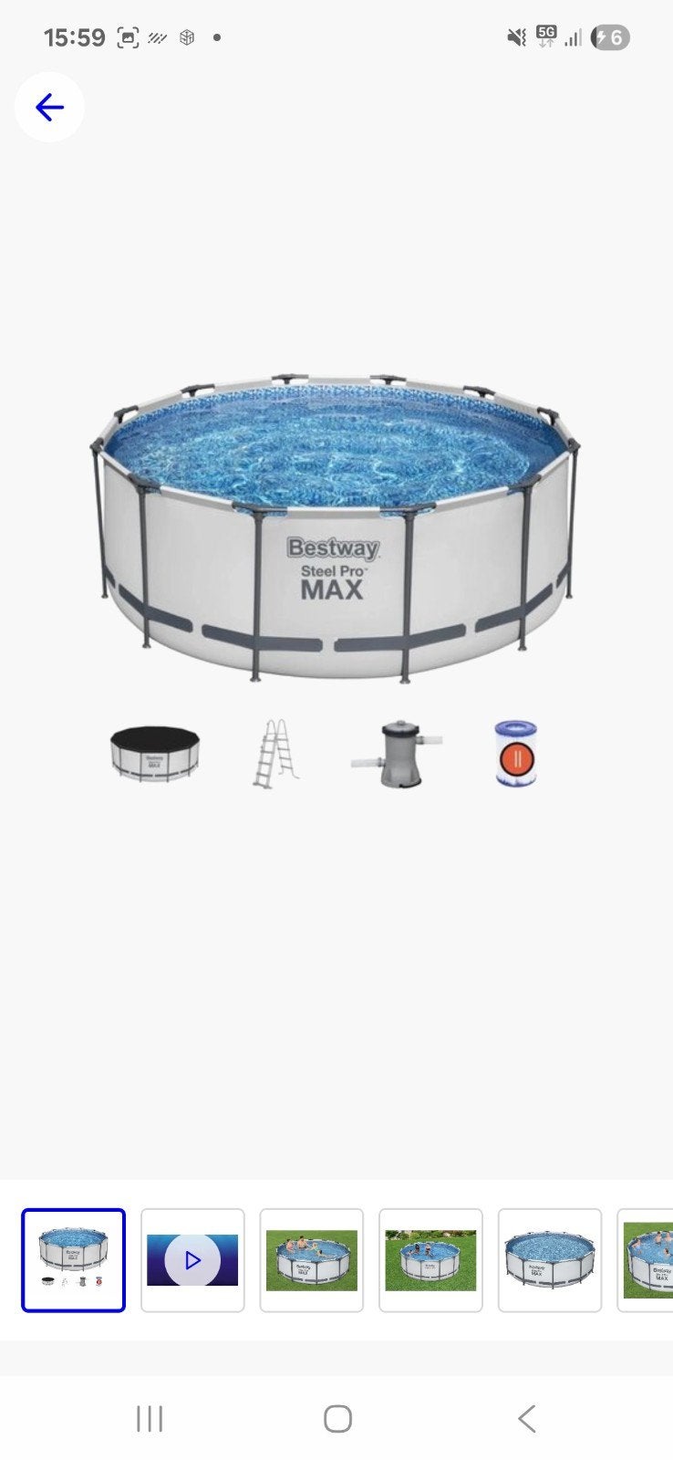 bestway 366x122 helemaal compleet, Tuin en Terras, 200 tot 300 cm, Rond, Opzetzwembad, 200 tot 400 cm