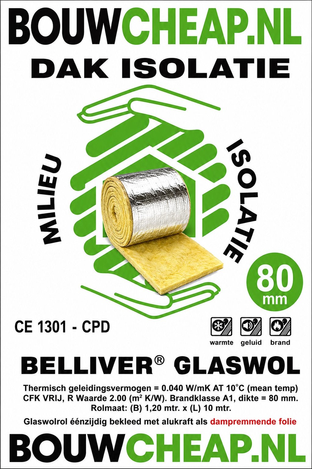 Glaswol megaparty op voorraad nu de zolder klaarmaken., 12 cm of meer, Nieuw, Ophalen of Verzenden, 15 m² of meer