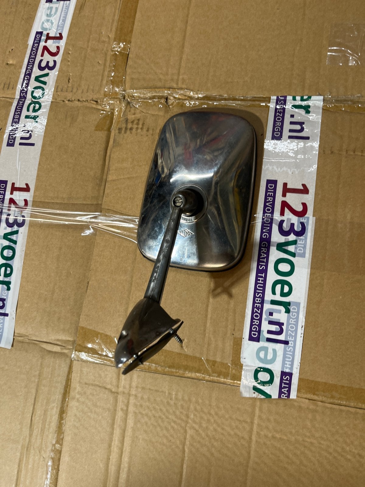 Klassieke zijspiegel voor auto - Chroom, Ophalen of Verzenden, Gebruikt, Oldtimer onderdelen
