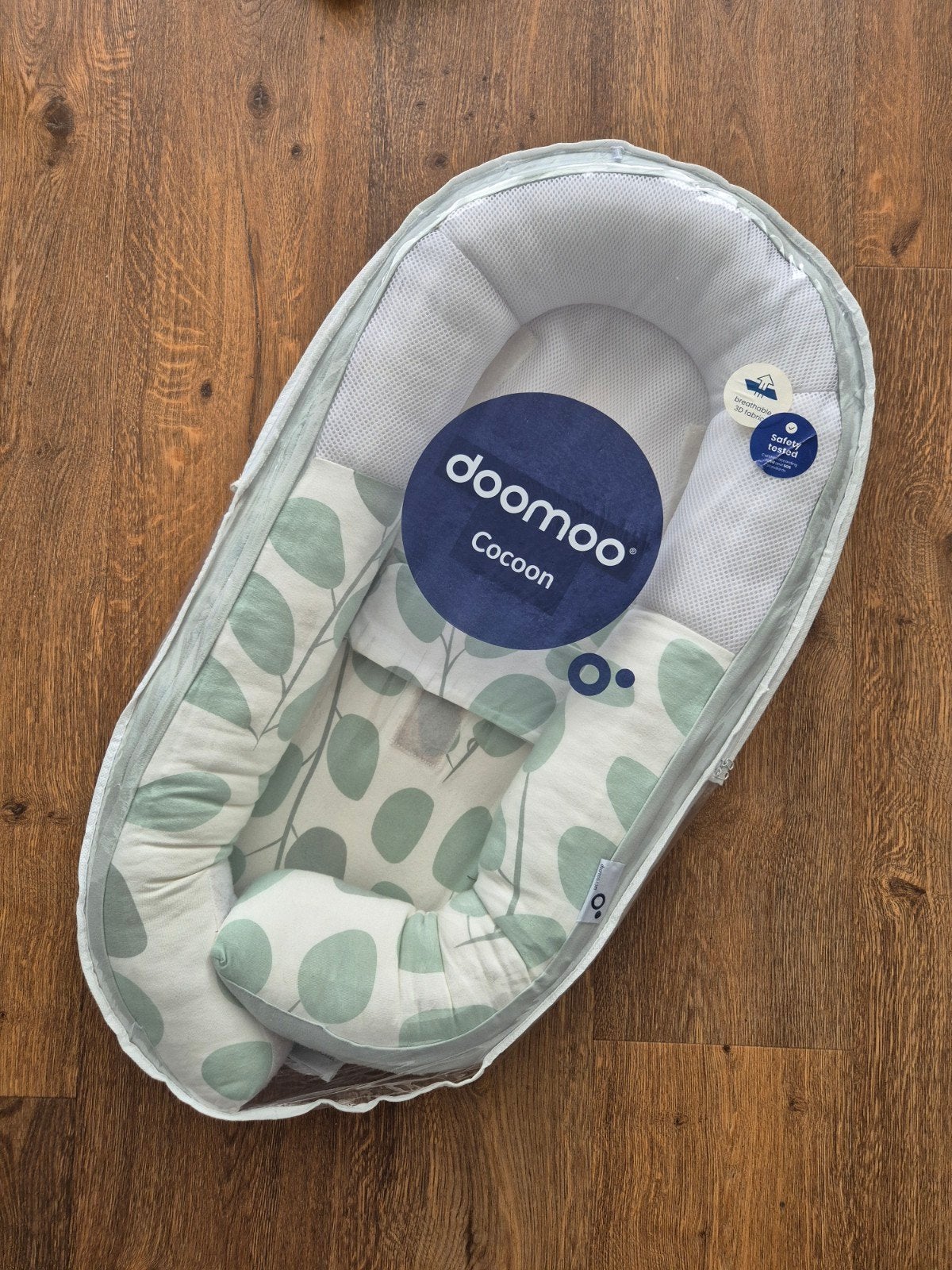 Doomoo Cocoon Aqua Green - Babynestje, Ophalen, Zo goed als nieuw, Overige typen