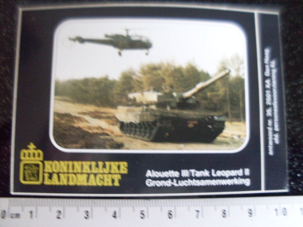 sticker KL alouette III tank leopard II grond lucht samenwer, Verzenden, Zo goed als nieuw, Bedrijf of Vereniging