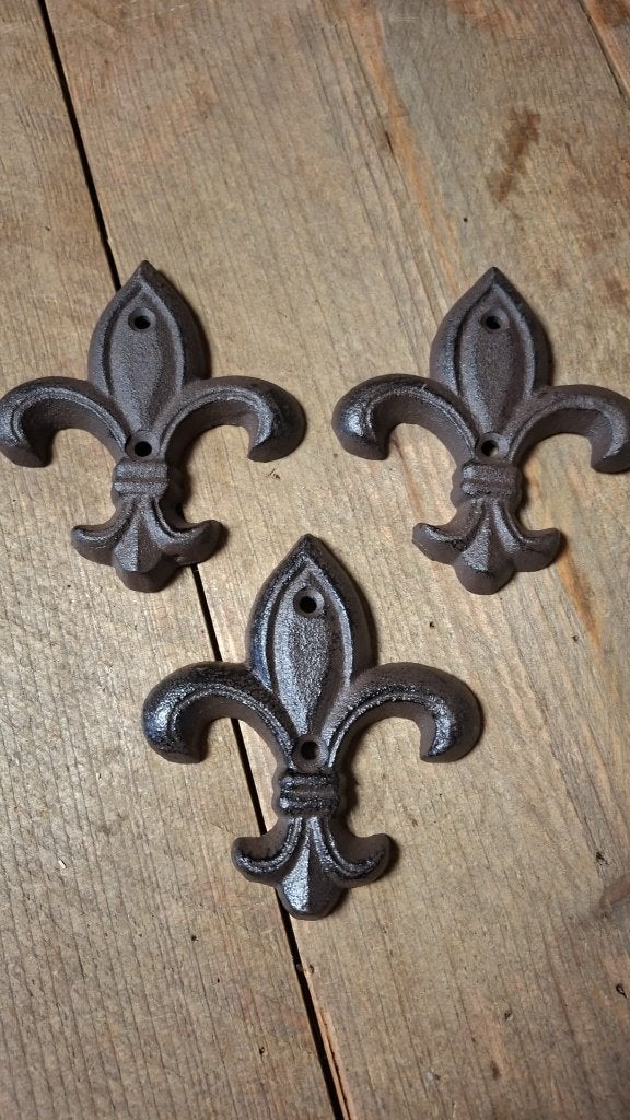Ornament Fleur de Lis 3 x, Ophalen of Verzenden, Nieuw, Bruin, Metaal