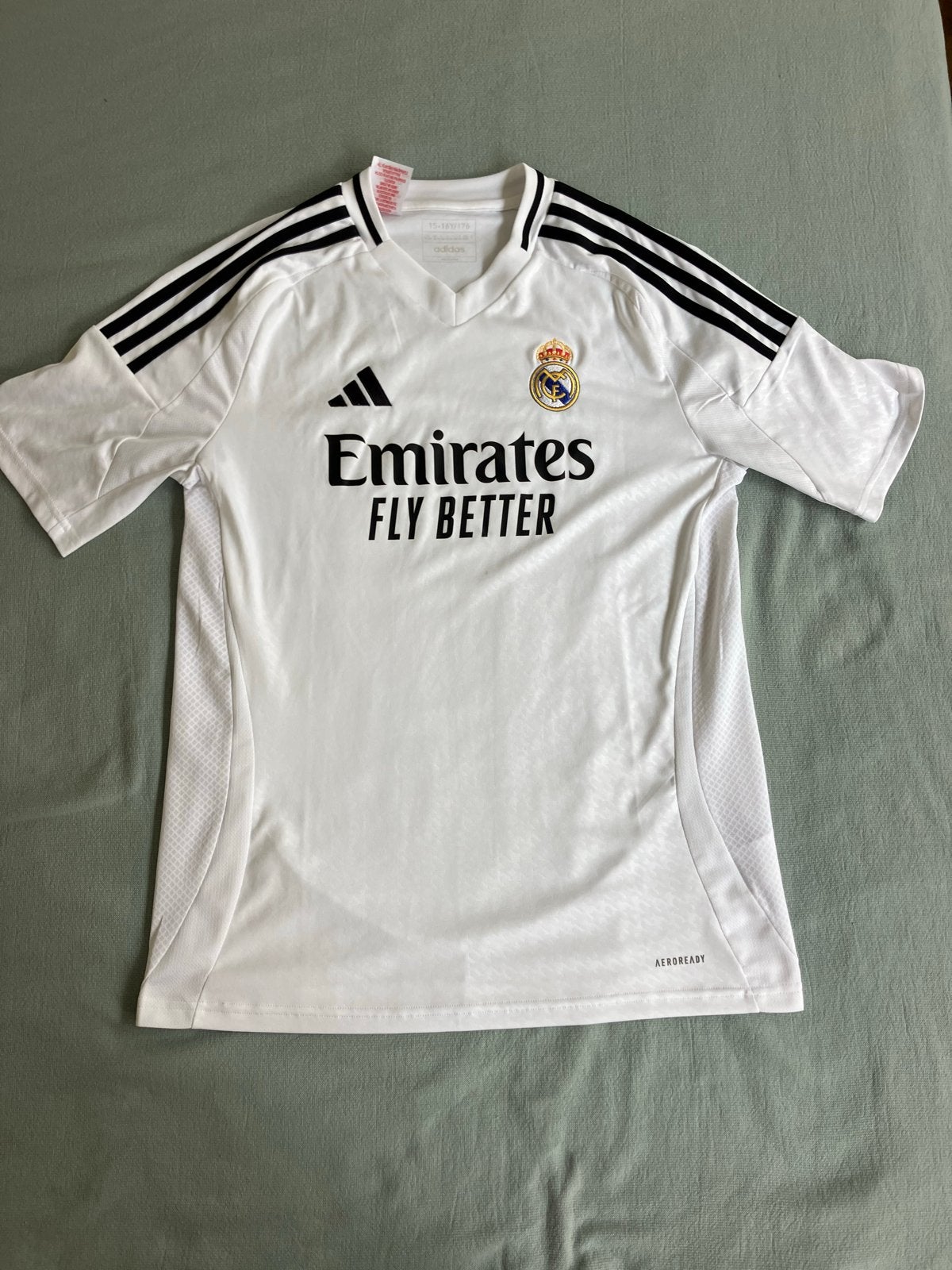 Real Madrid Thuisshirt - Adidas Aeroready maat 176, Wit, Ophalen of Verzenden, Voetbal, Gedragen