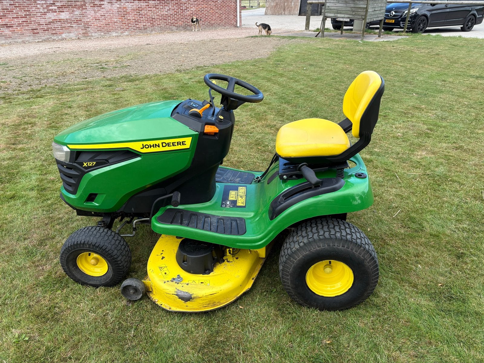 John Deere X127 Zitmaaier, Ophalen, Cirkelmaaier, Gebruikt, Mulchfunctie
