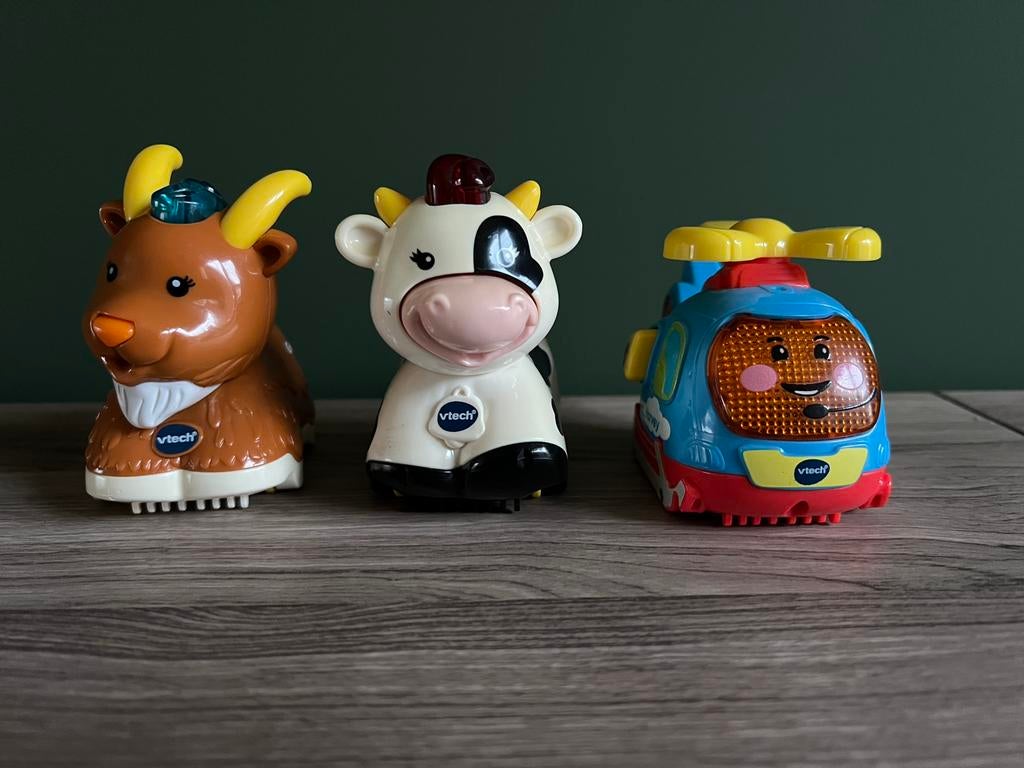 3x Vtech zoef zoef dieren en helicopter, Ophalen of Verzenden, Zo goed als nieuw, 6 maanden tot 2 jaar