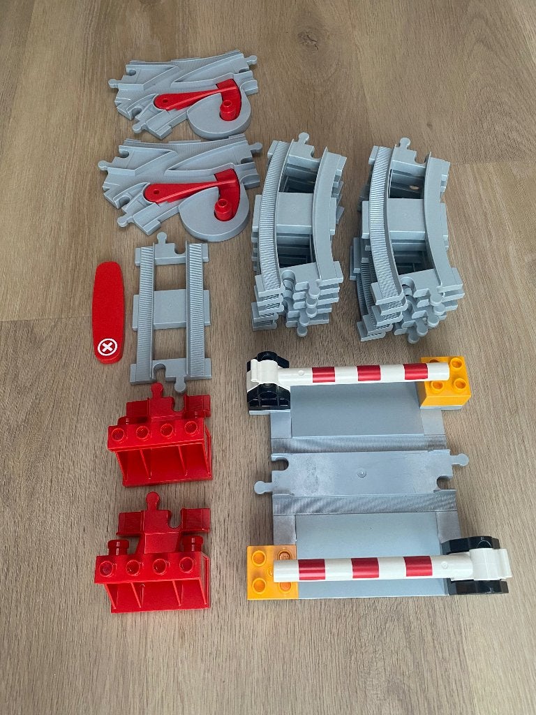 Lego Duplo rails, uitbreidingsset voor elektrische trein, Ophalen of Verzenden, Zo goed als nieuw, Compleet, Duplo