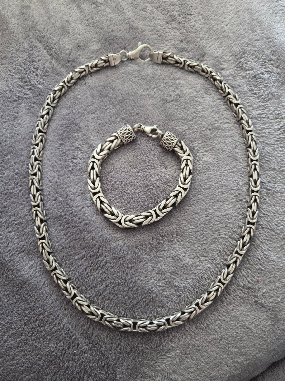 Dikke set koningsschakel ketting en armband - 300+ gram, Ophalen of Verzenden, Gebruikt, Zilver, Zilver