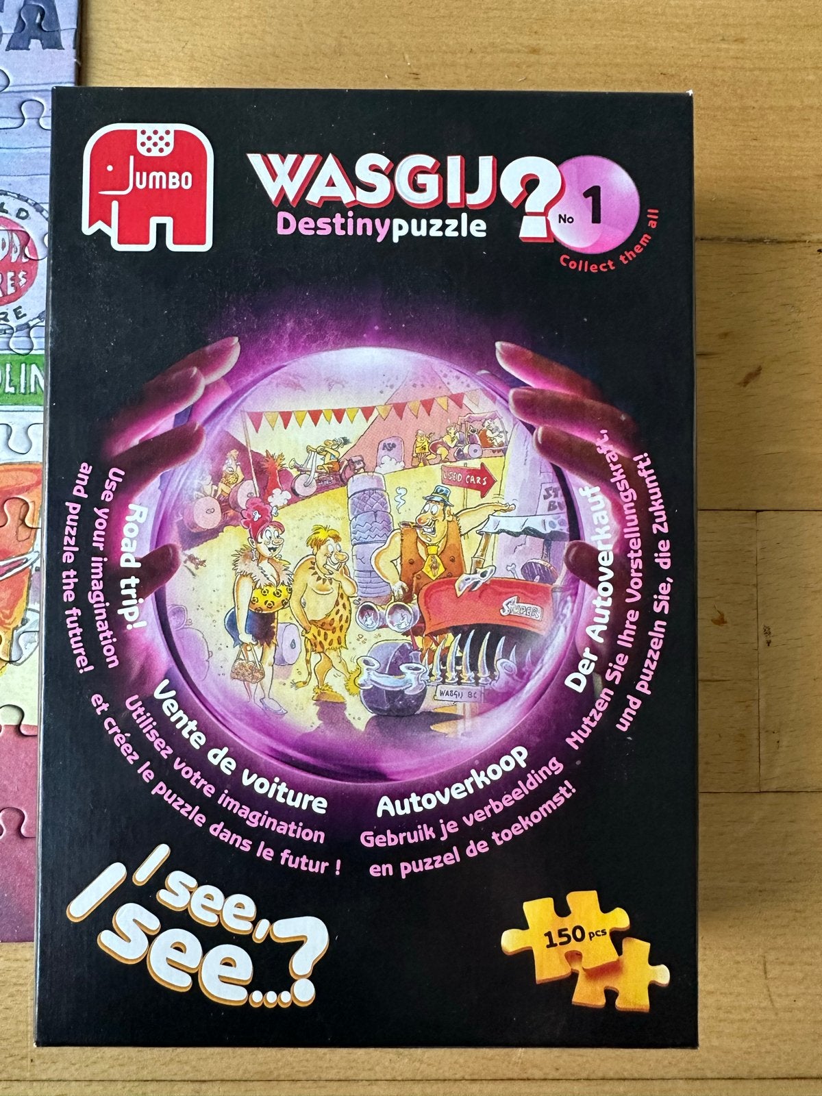 Jumbo Wasgij Destiny Puzzel No. 1 - Auto verkoop 150 stukjes, Ophalen of Verzenden, Minder dan 500 stukjes, Zo goed als nieuw