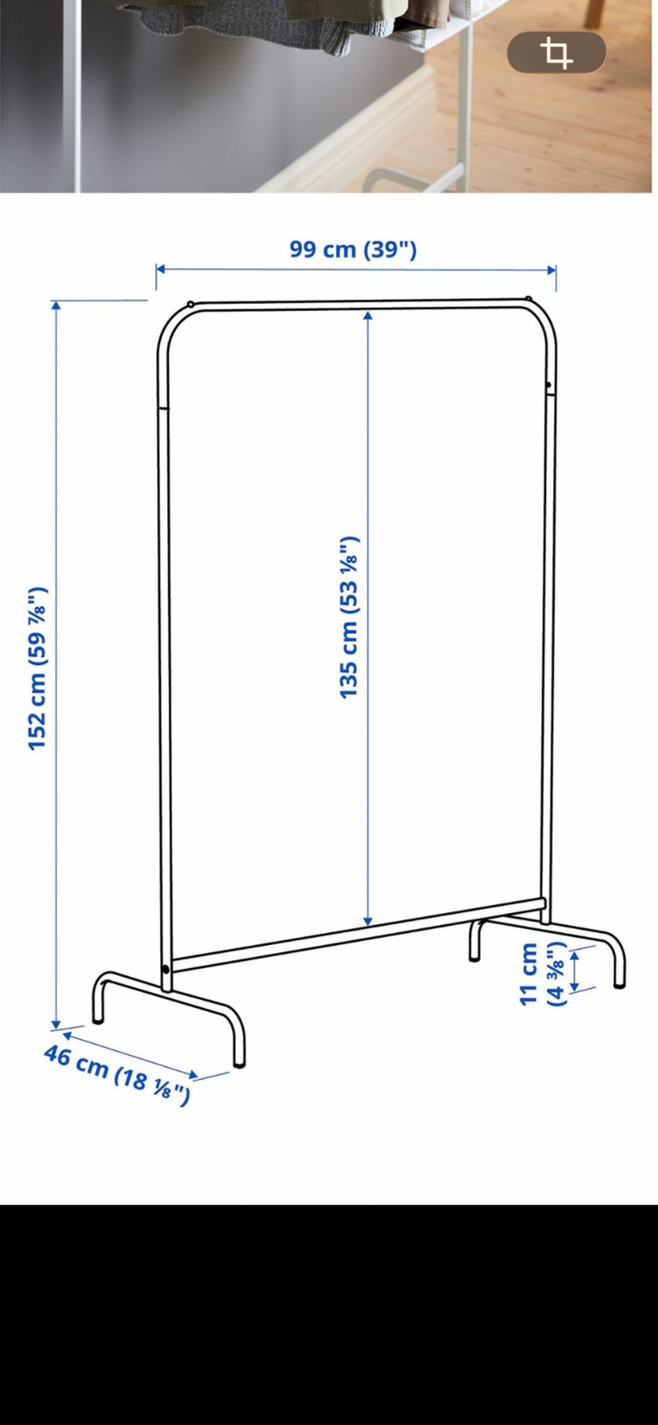 Wit kledingrek - IKEA Mulig (99x46x152 cm), Ophalen of Verzenden, Gebruikt