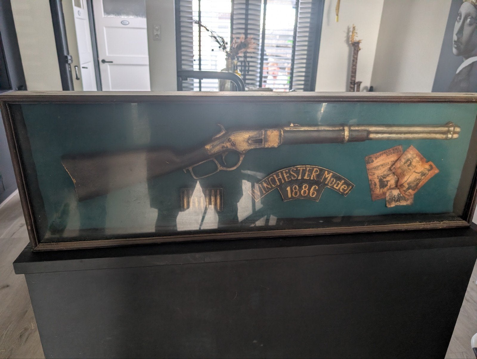 Winchester Model 1886 Decoratief Geweer in Lijst, Ophalen