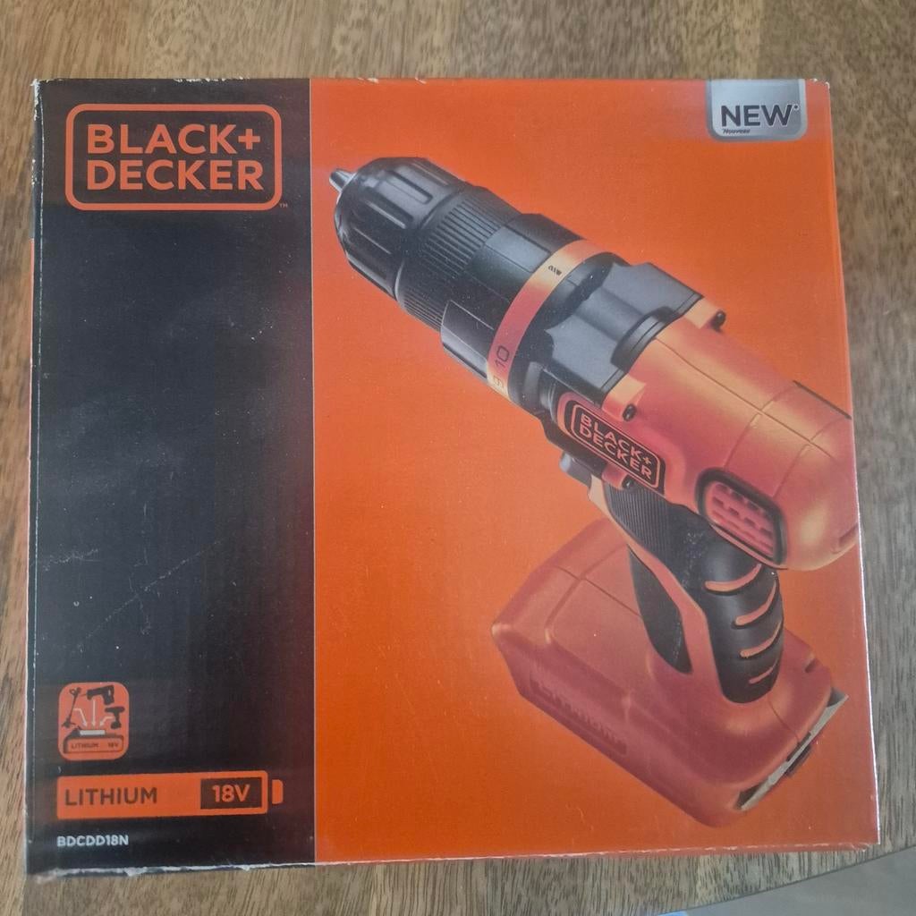 Black+Decker 18V Lithium Boor-/Schroefmachine (Zonder Accu), Doe-het-zelf en Verbouw, Gereedschap | Boormachines, Ophalen of Verzenden