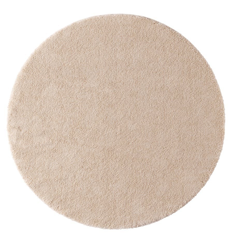 STOENSE Vloerkleed, laagpolig, ecru, 130 cm, Ophalen, Gebruikt, Rond, Crème