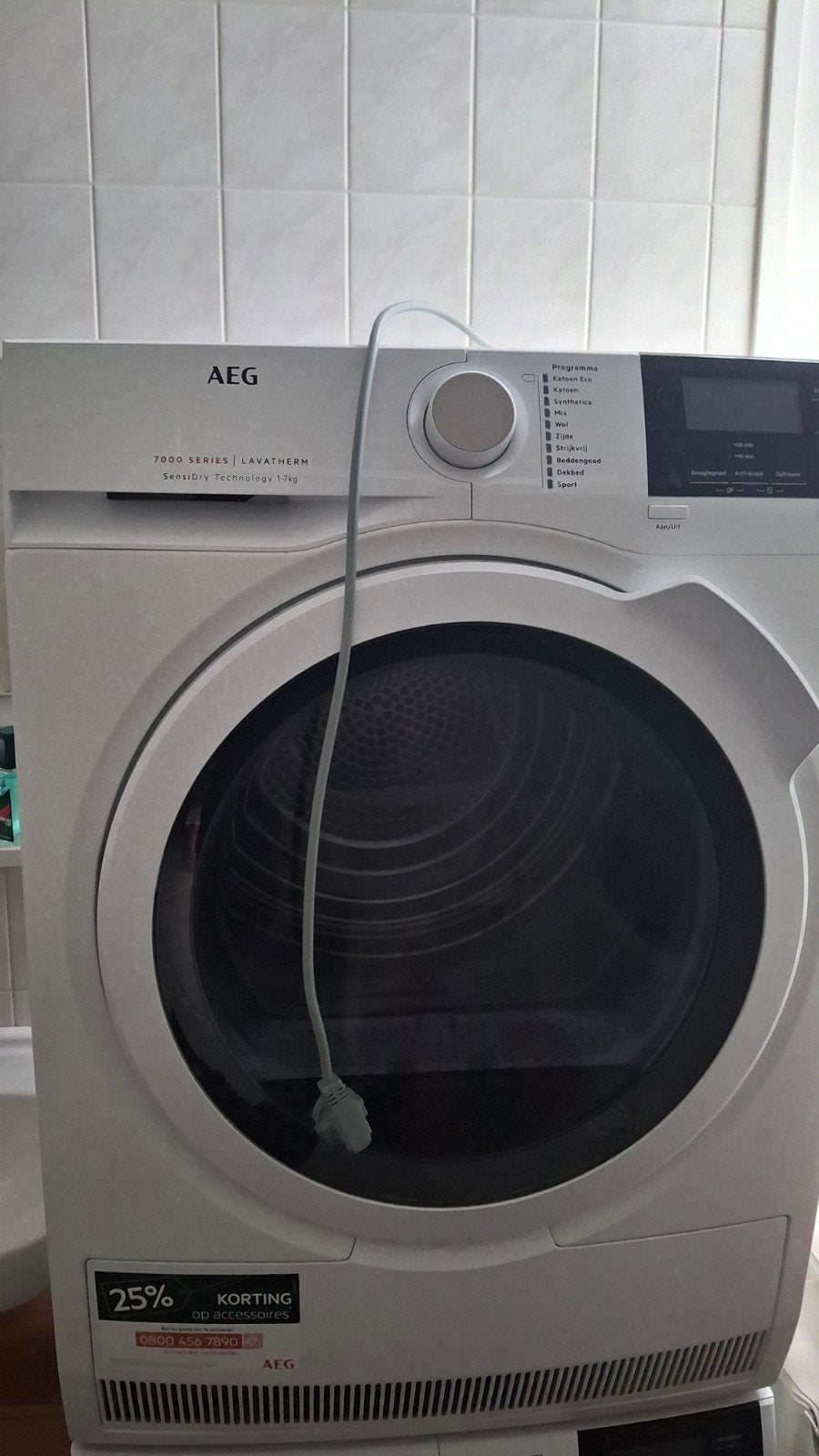 wasdroger aeg, Ophalen, 6 tot 8 kg, Gebruikt, Anti-kreukfase