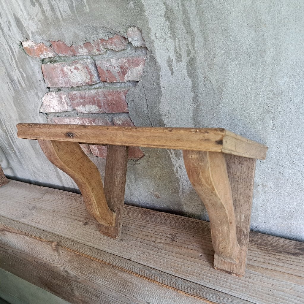 Brocante oud houten schap rekje regaal wandrek *Etage3*, Gebruikt, ., Ophalen of Verzenden, .