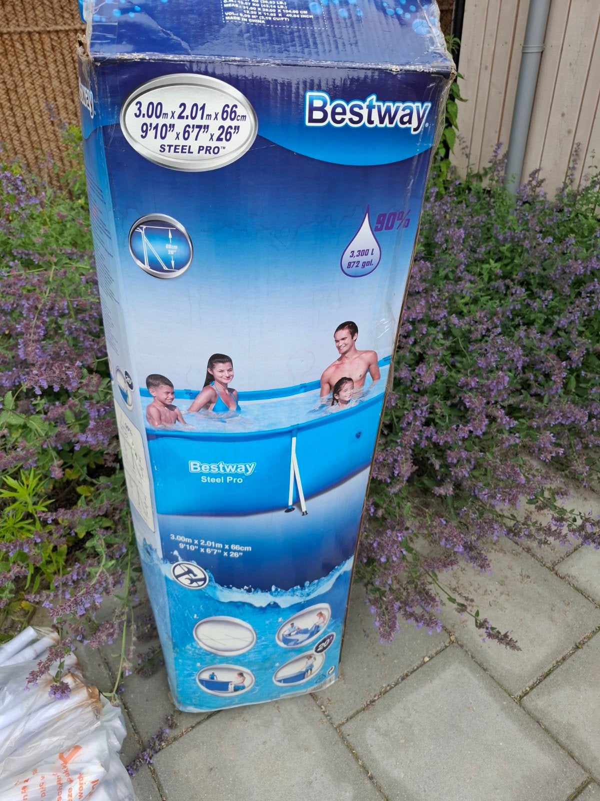 Bestway zwembad, Ophalen, Opzetzwembad, 200 tot 400 cm, Rechthoekig