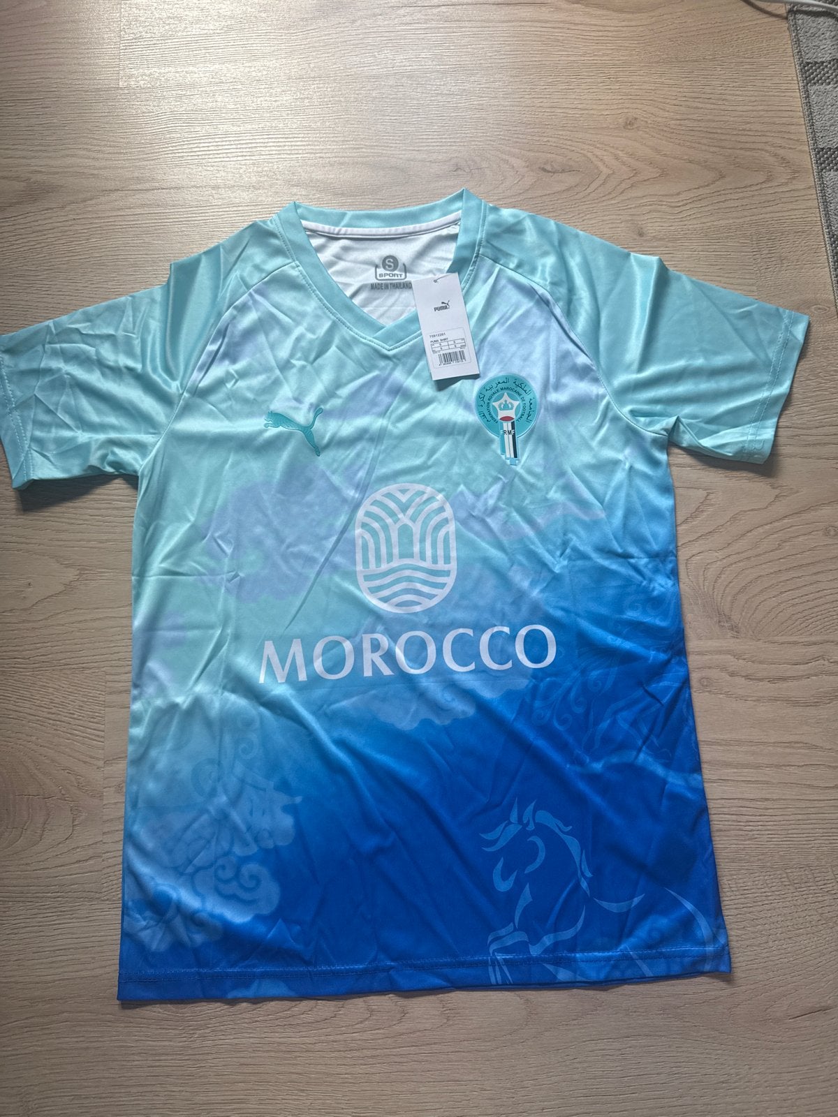 Marokko Voetbalshirt Maat S - Nieuw met kaartjes, Ophalen of Verzenden, Nieuw, Maat 46 (S) of kleiner, Blauw
