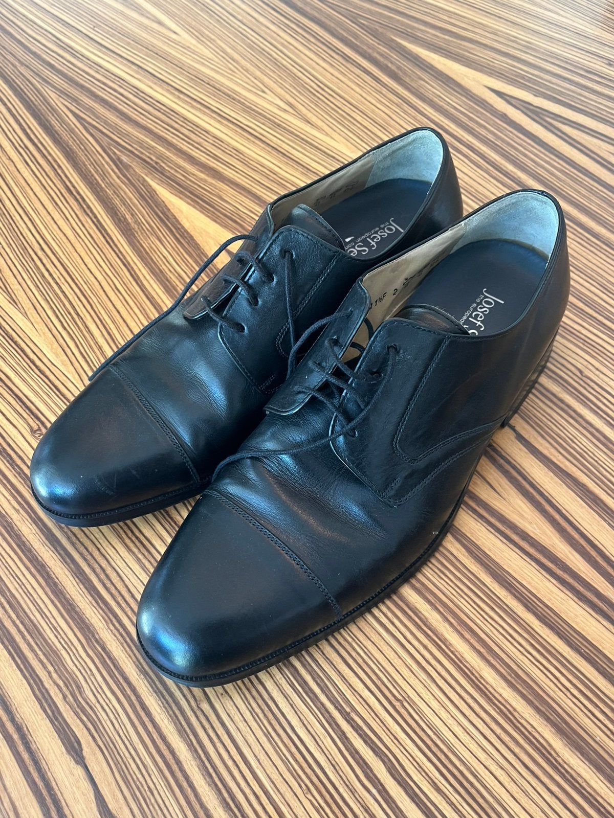 Herenschoenen - leer zwart - Josef Seibel - maat 11.5 / 46, Kleding | Heren, Ophalen of Verzenden, Zo goed als nieuw, Zwart