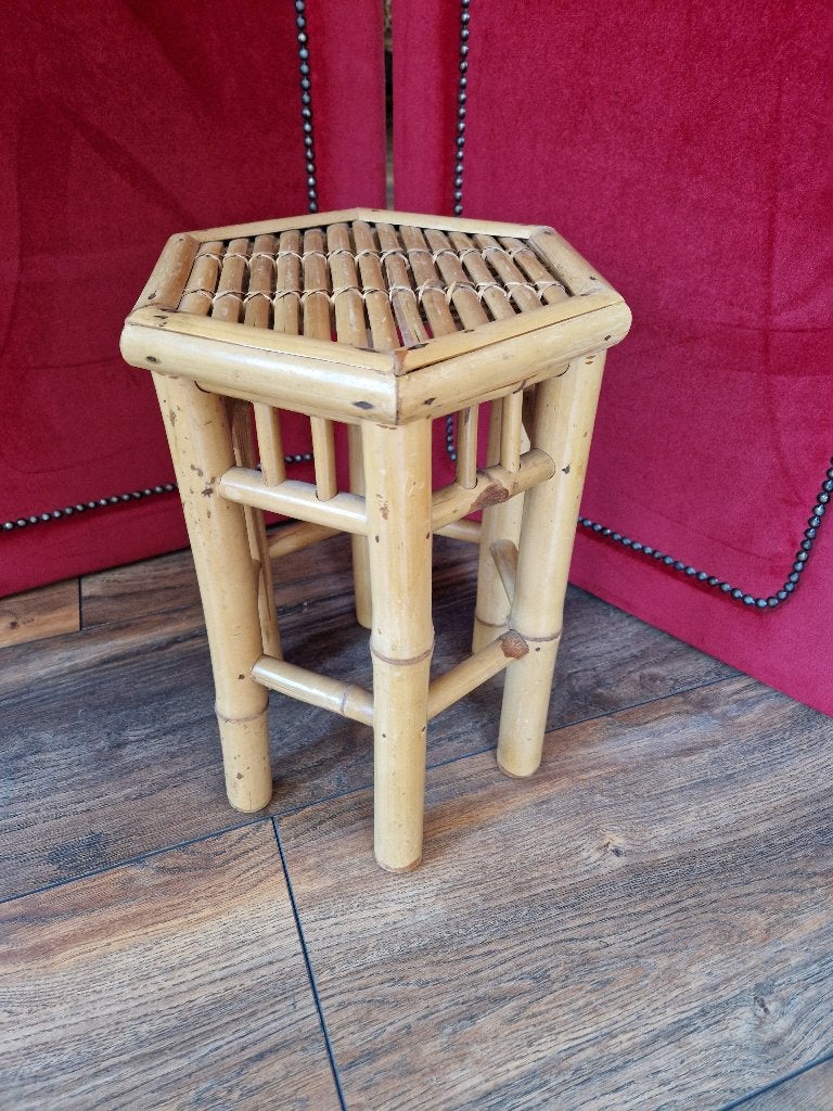 Prachtig vintage rotan bijzet tafeltje –Boho & Webbing stijl, Huis en Inrichting, Ophalen, Nieuw, Hout