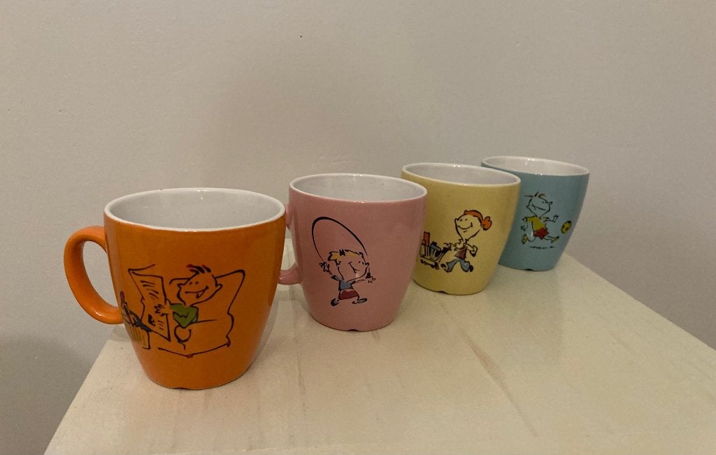 Vintage Renault merchandising : set van 4 mokken / tassen, Ophalen of Verzenden, Zo goed als nieuw, Gebruiksvoorwerp